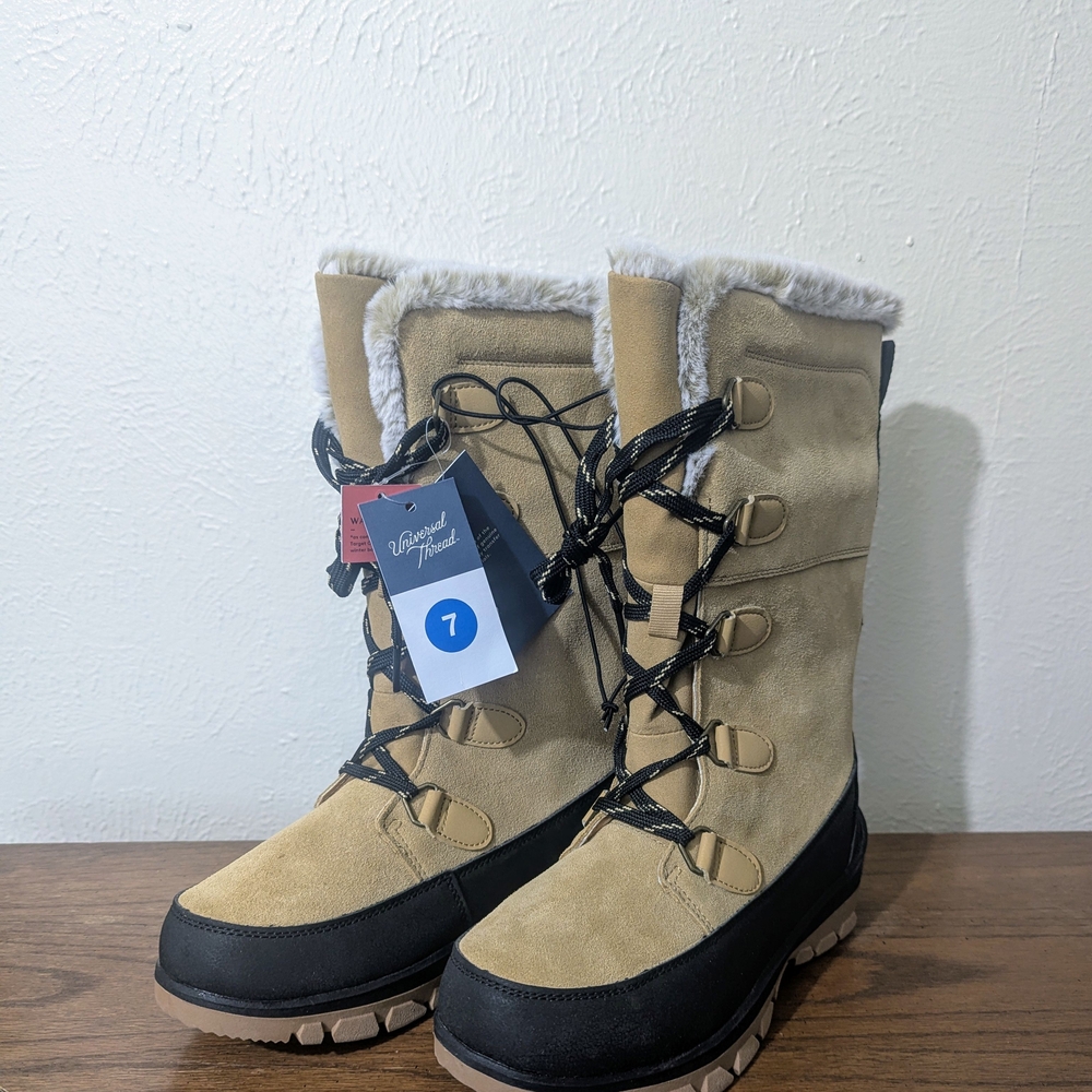 NWT Women's American Threads Tan Winter Boots 7